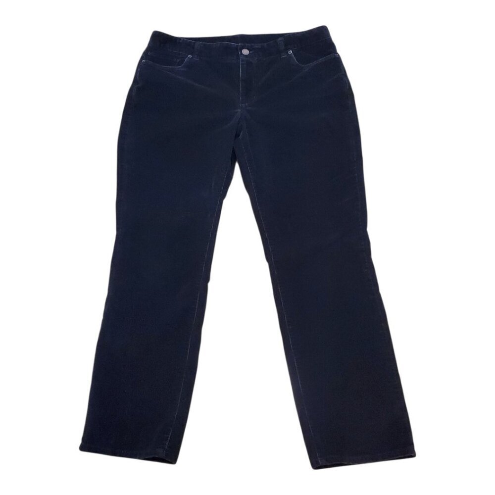 L.L. BEAN SZ 14P Favorite Fit Soft Corduroy Straight Leg 5 Pocket Jeans in Black